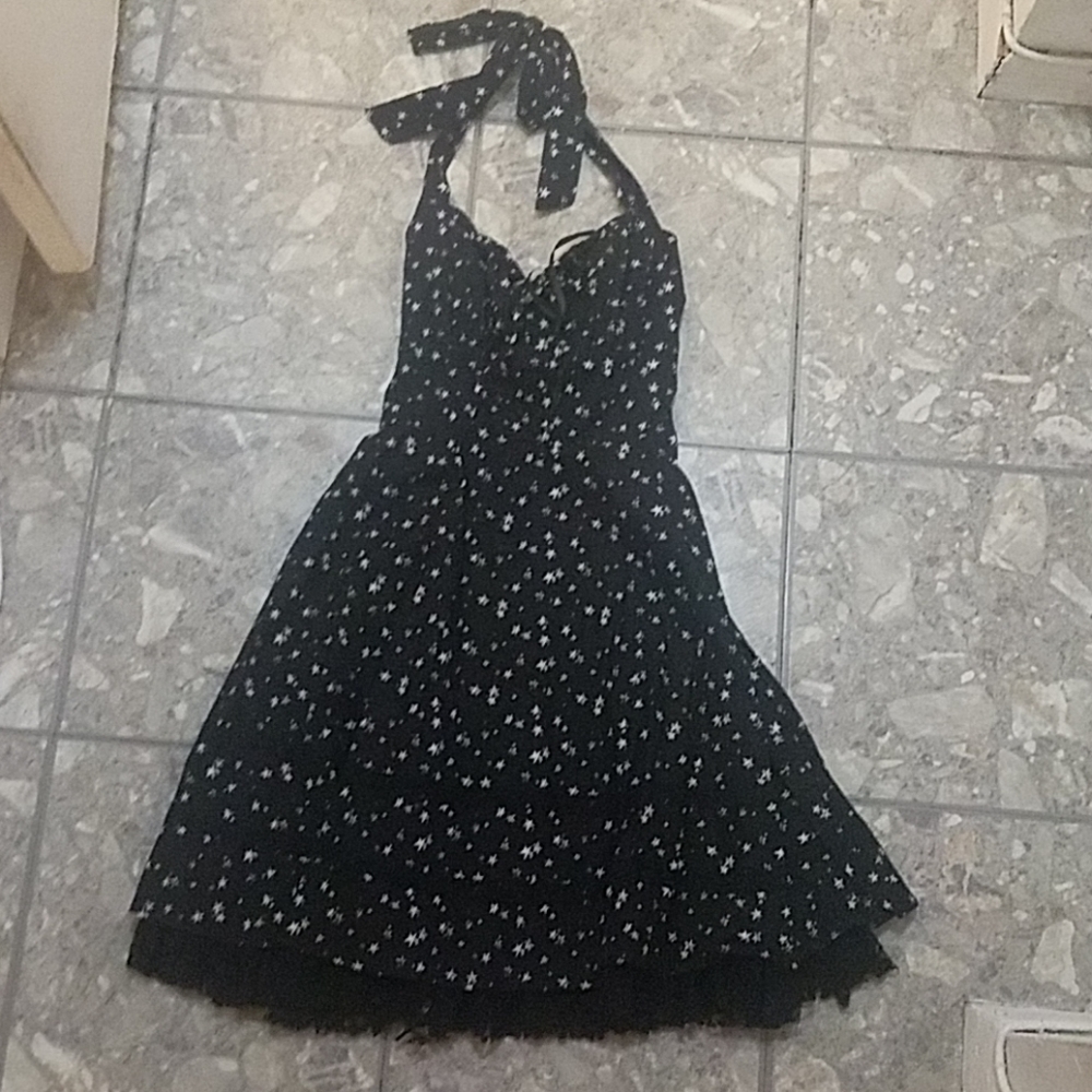 Black dress with white stars